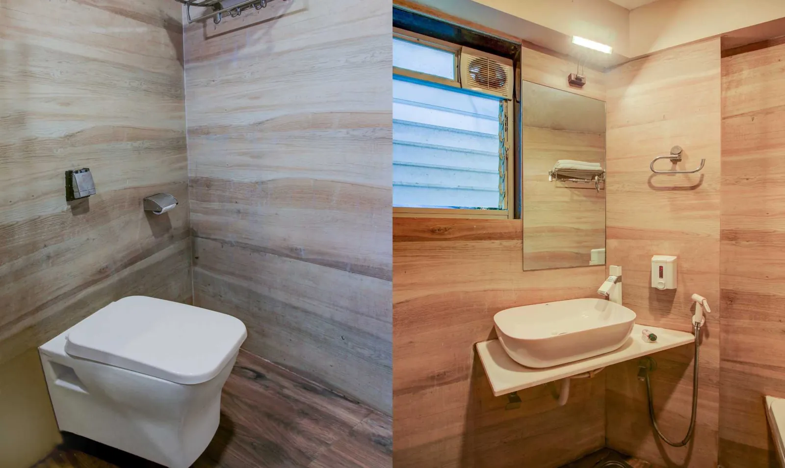 Hygienic attached washroom with 24/7 hot water in our boys PG in Santacruz East